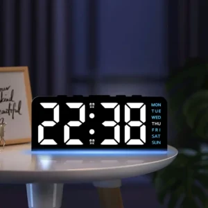 Compact LED Digital Alarm Clock with Atmosphere Light & Date Display