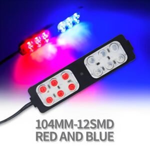 Red and Blue Flasher Light & Dolphin Light – Universal LED Lighting Kit for Cars and Motorcycles