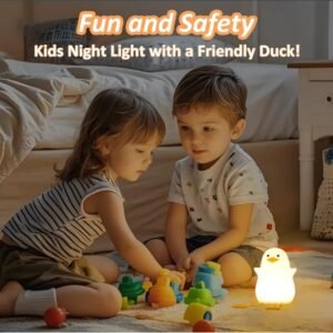 Duck LED Night Light – Silicone Squishy, Dimmable, Rechargeable Nursery Lamp