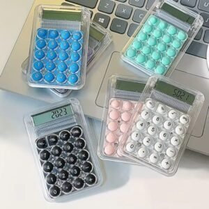 8-Digit Handheld Electronic Calculator with LCD Display & Silicone Buttons