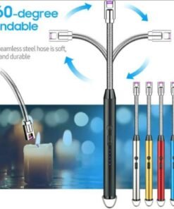 Arc Lighter With Usb Charging | Flameless Windproof | Led Battery Display | Safety Switch | Rotate 360 Degrees ( Random Color )
