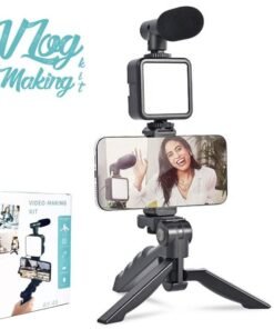 Ay-49 Vlogger Video Making Kits Vlog Microphone Led Fill Light Mini Tripod Mobile Holder
